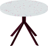 Quadro Side Table – 60cm Round – Burgundy / Red Dapple