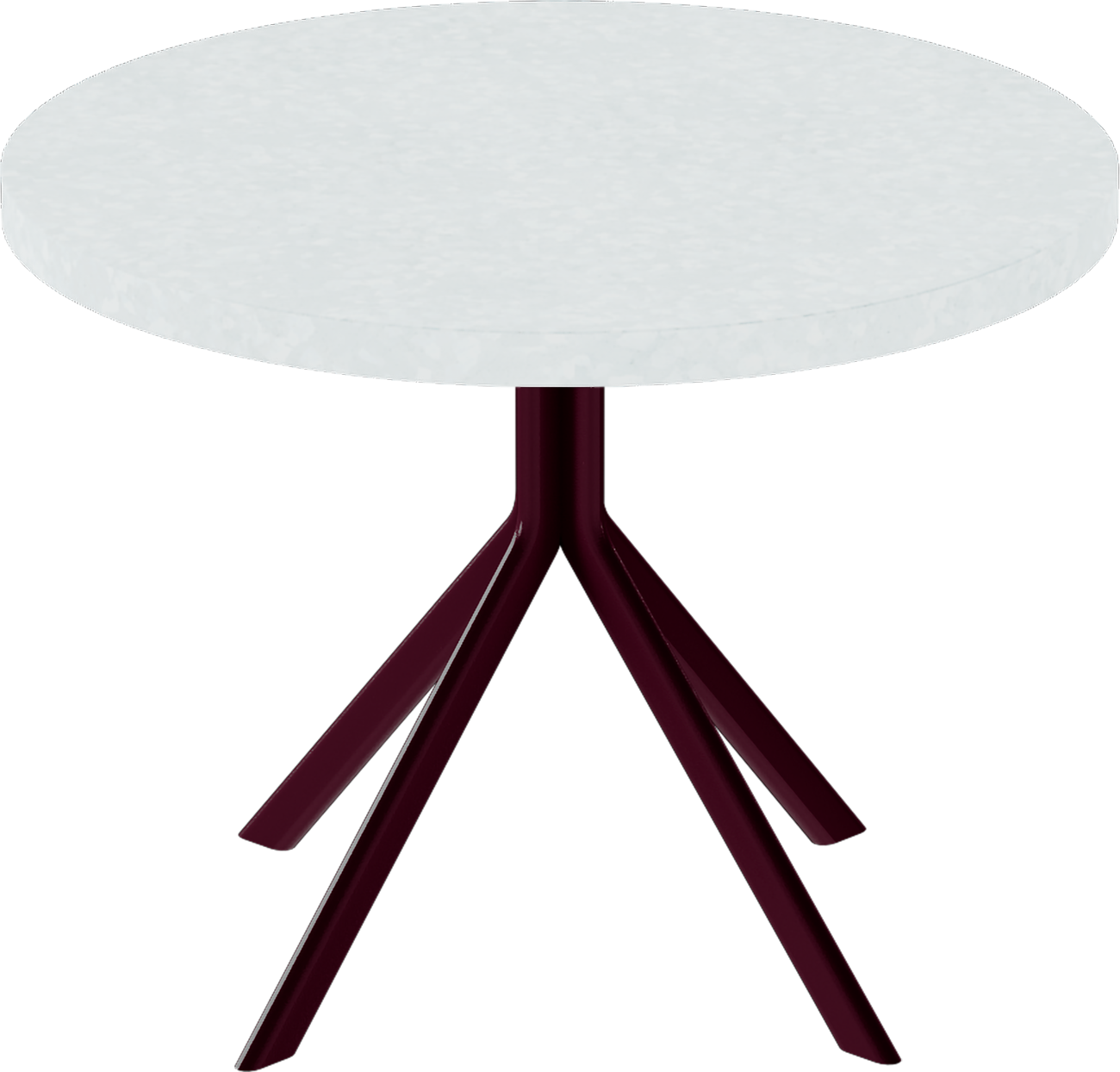 Quadro Side Table – 60cm Round – Burgundy / White Chalk Dapple