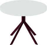 Quadro Side Table – 60cm Round – Burgundy / White Chalk Dapple