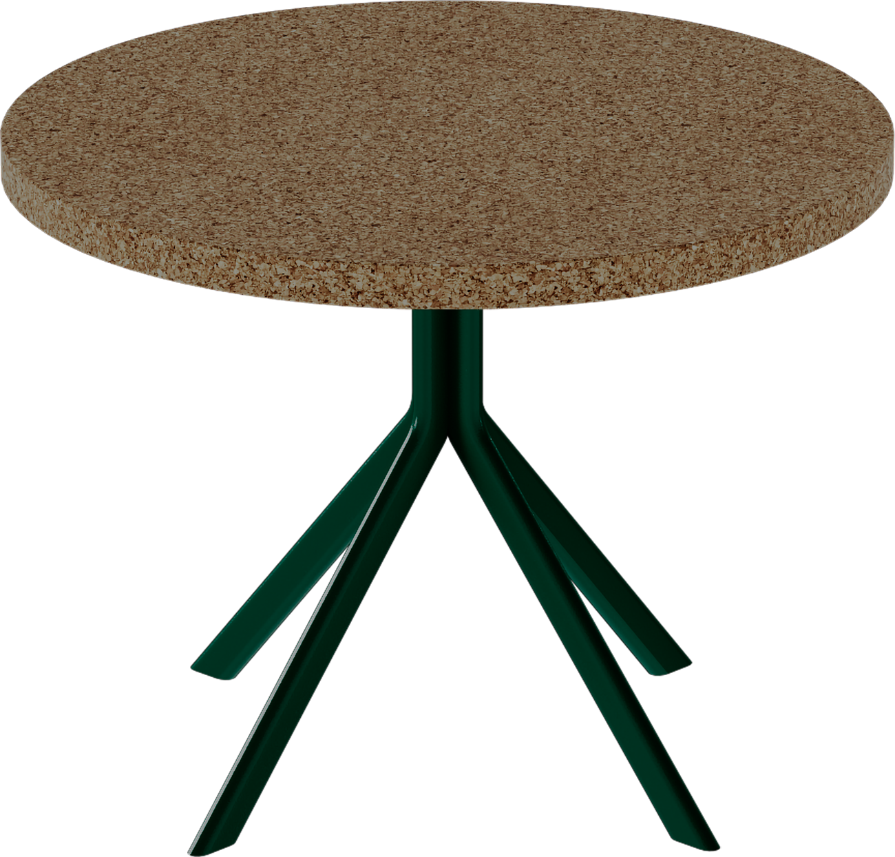 Quadro Side Table – 60cm Round – Green / Grano Natural