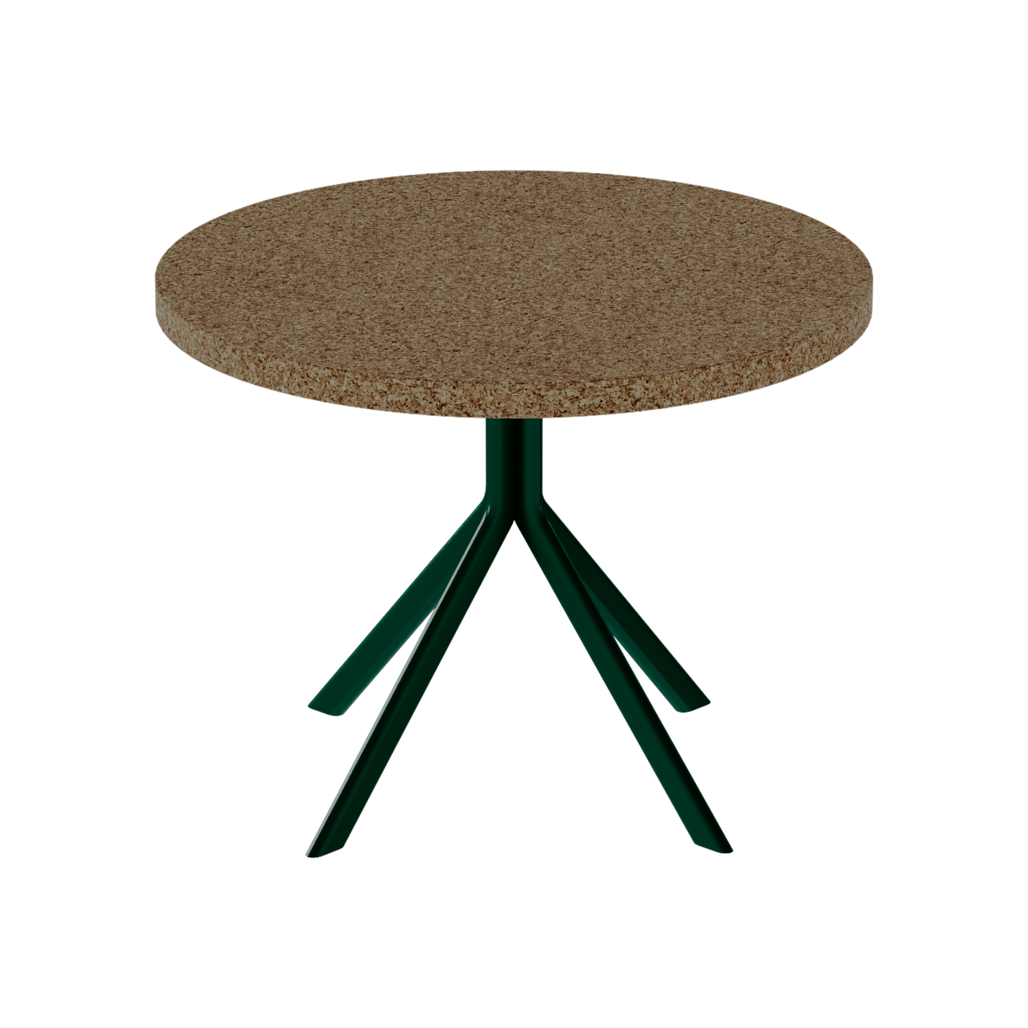 Quadro Side Table – 60cm Round – Green / Grano Natural