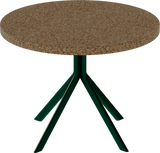 Quadro Side Table – 60cm Round – Green / Grano Natural
