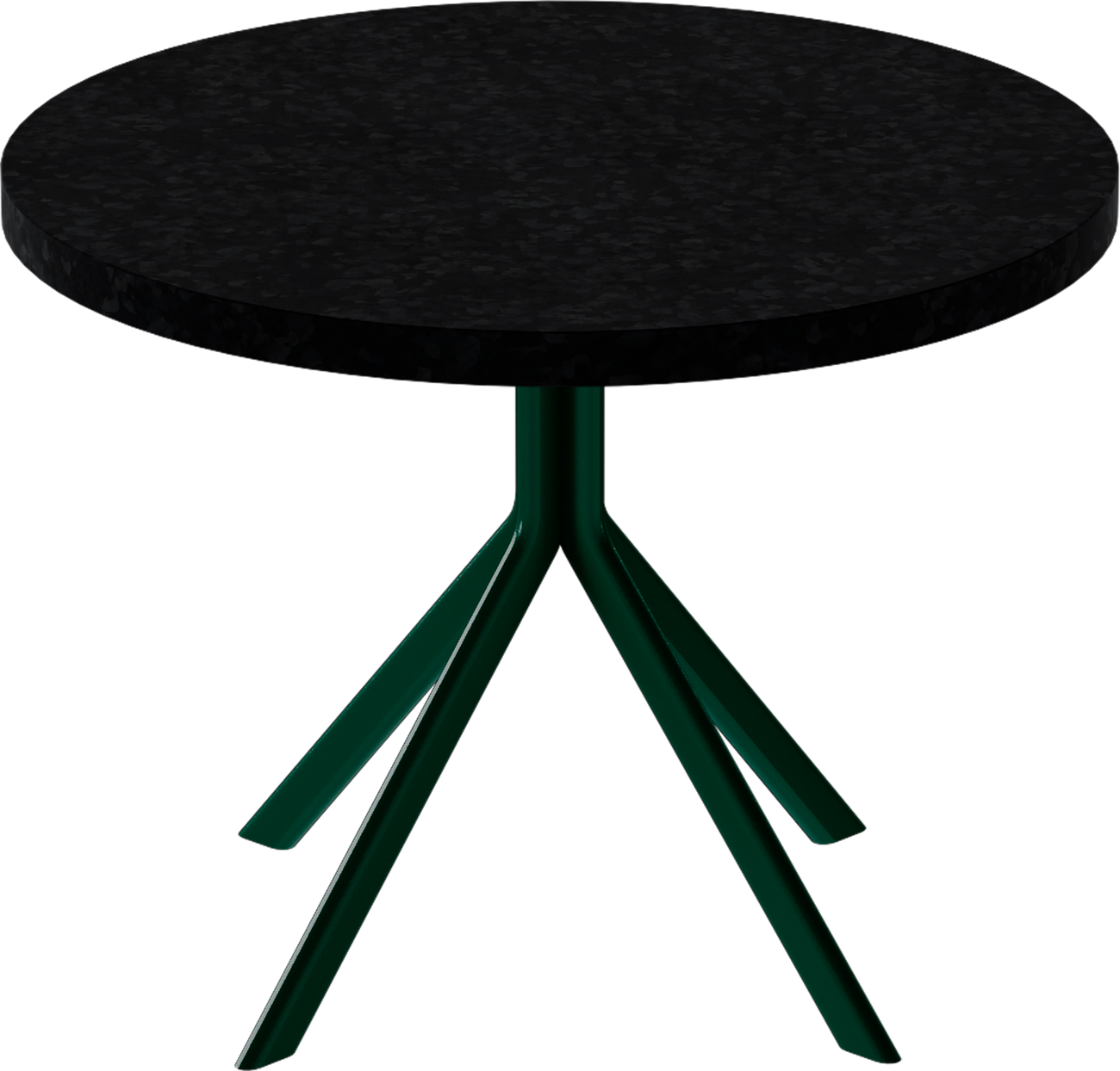 Quadro Side Table – 60cm Round – Green / Black Onyx Dapple