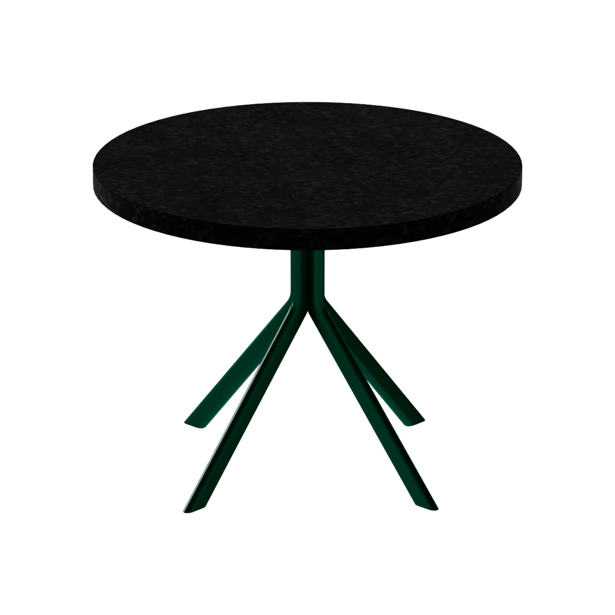 Quadro Side Table – 60cm Round – Green / Black Onyx Dapple