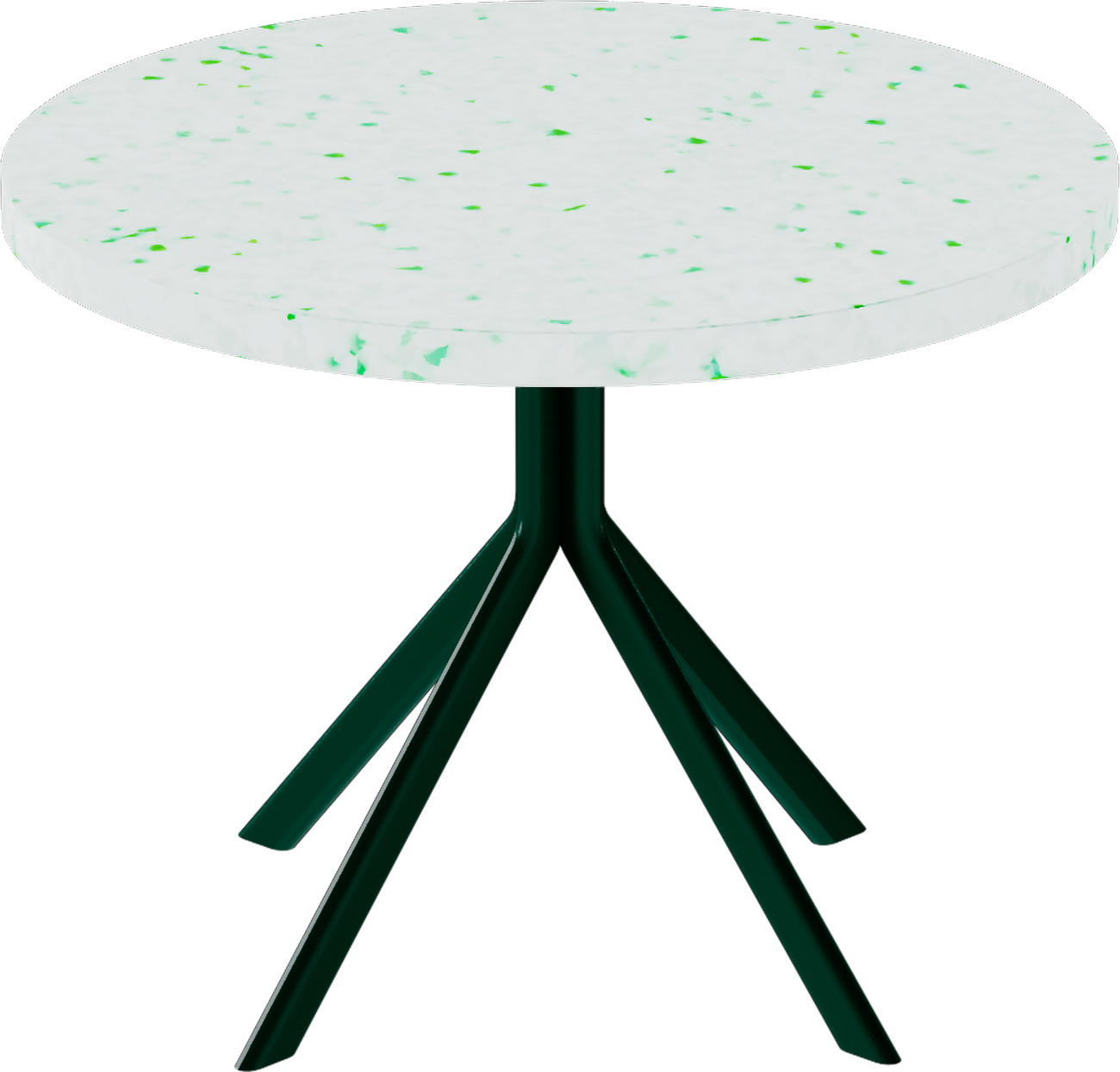 Quadro Side Table – 60cm Round – Green / Green Dapple
