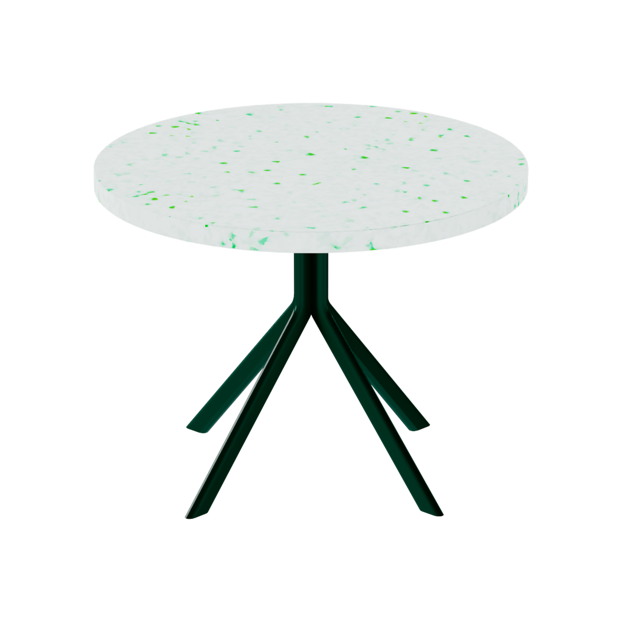 Quadro Side Table – 60cm Round – Green / Green Dapple