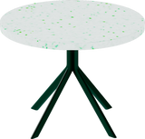 Quadro Side Table – 60cm Round – Green / Green Dapple