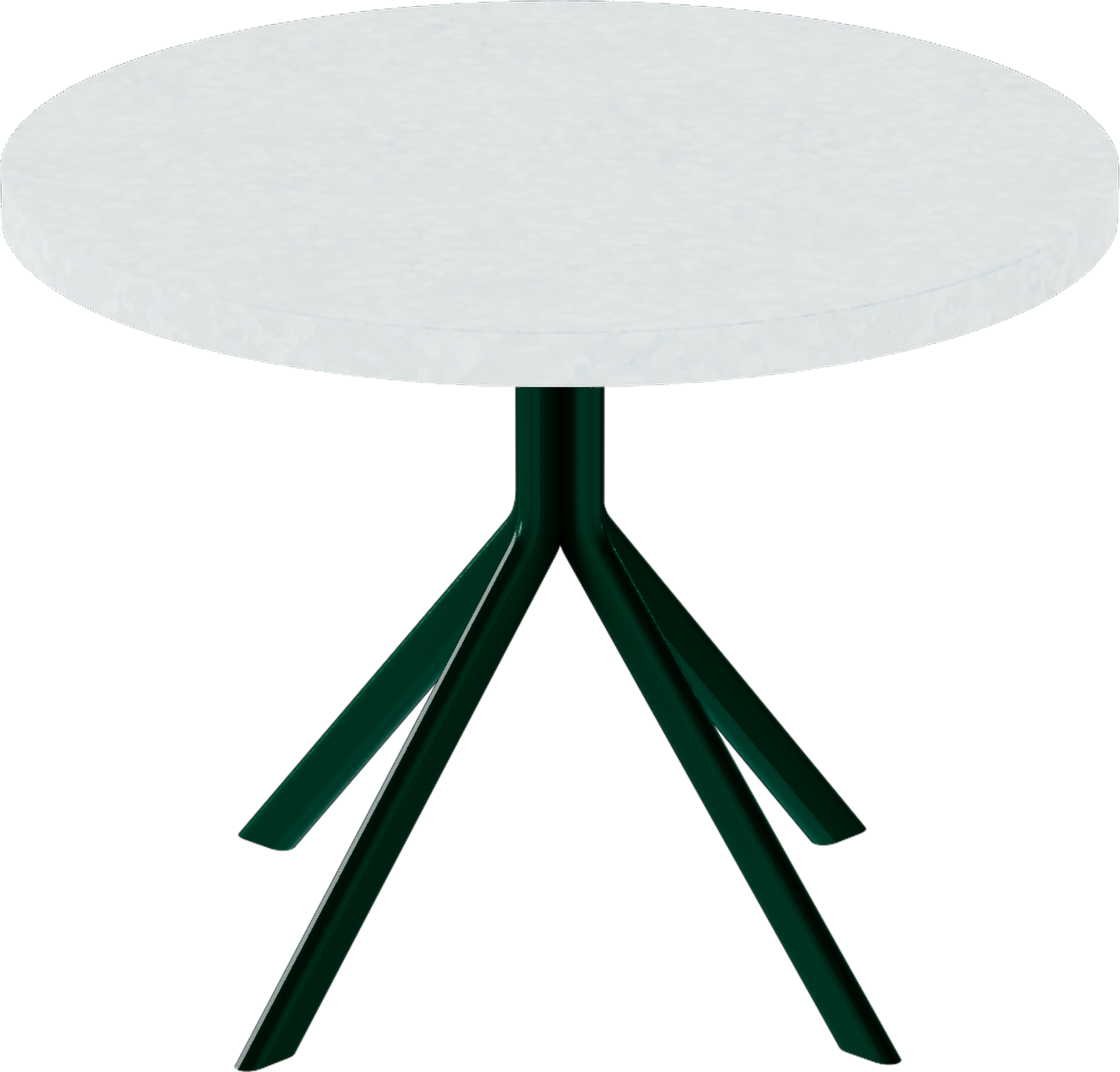 Quadro Side Table – 60cm Round – Green / White Chalk Dapple