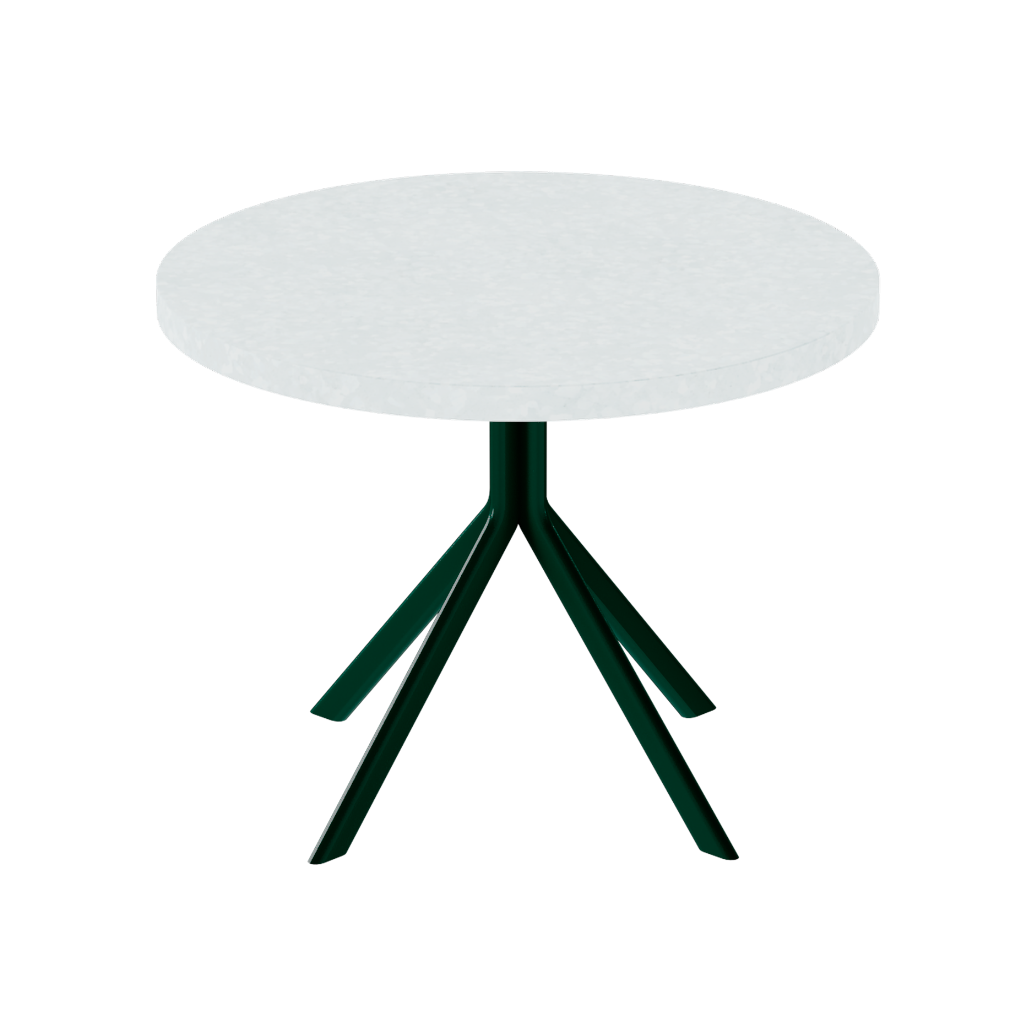 Quadro Side Table – 60cm Round – Green / White Chalk Dapple