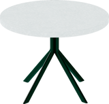 Quadro Side Table – 60cm Round – Green / White Chalk Dapple