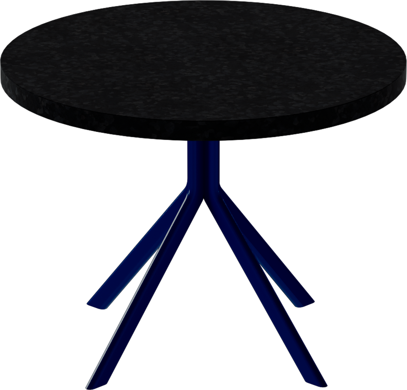 Quadro Side Table – 60cm Round – Navy / Black Onyx Dapple