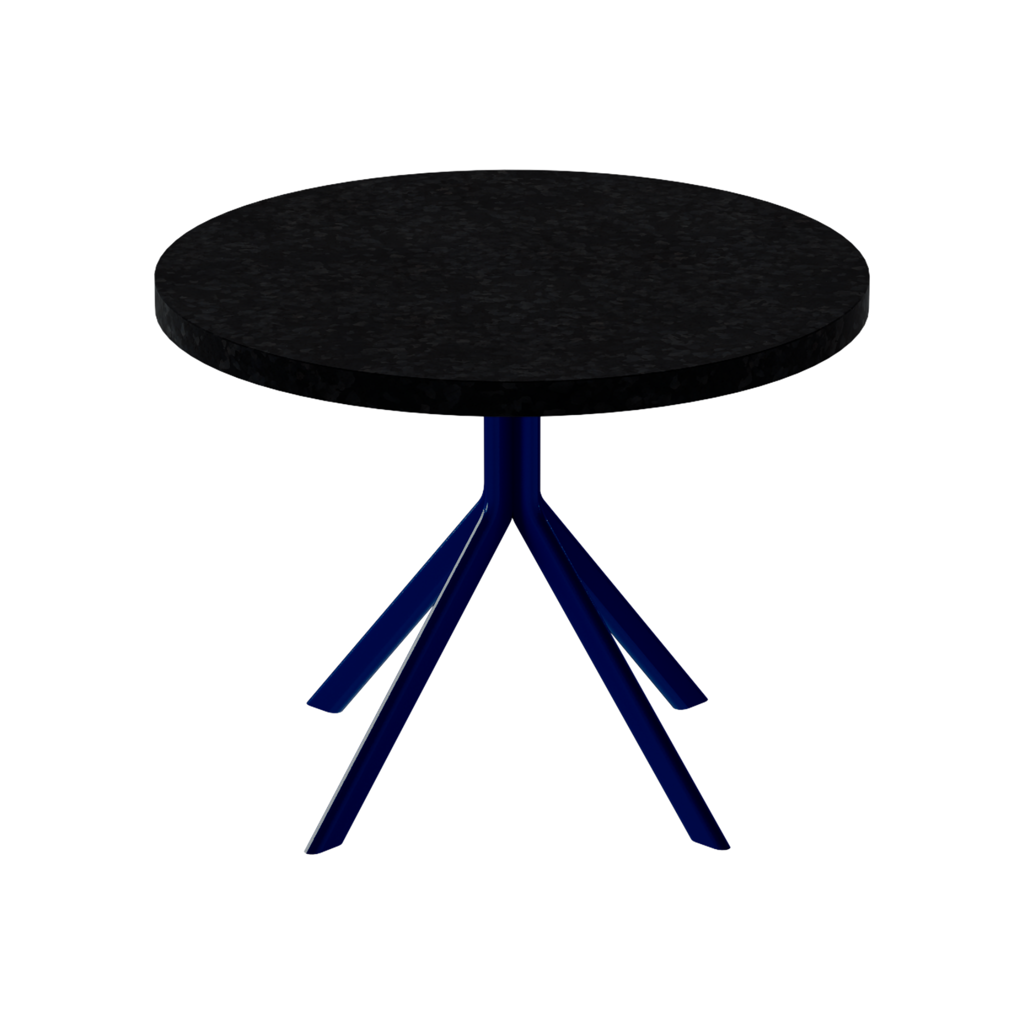 Quadro Side Table – 60cm Round – Navy / Black Onyx Dapple