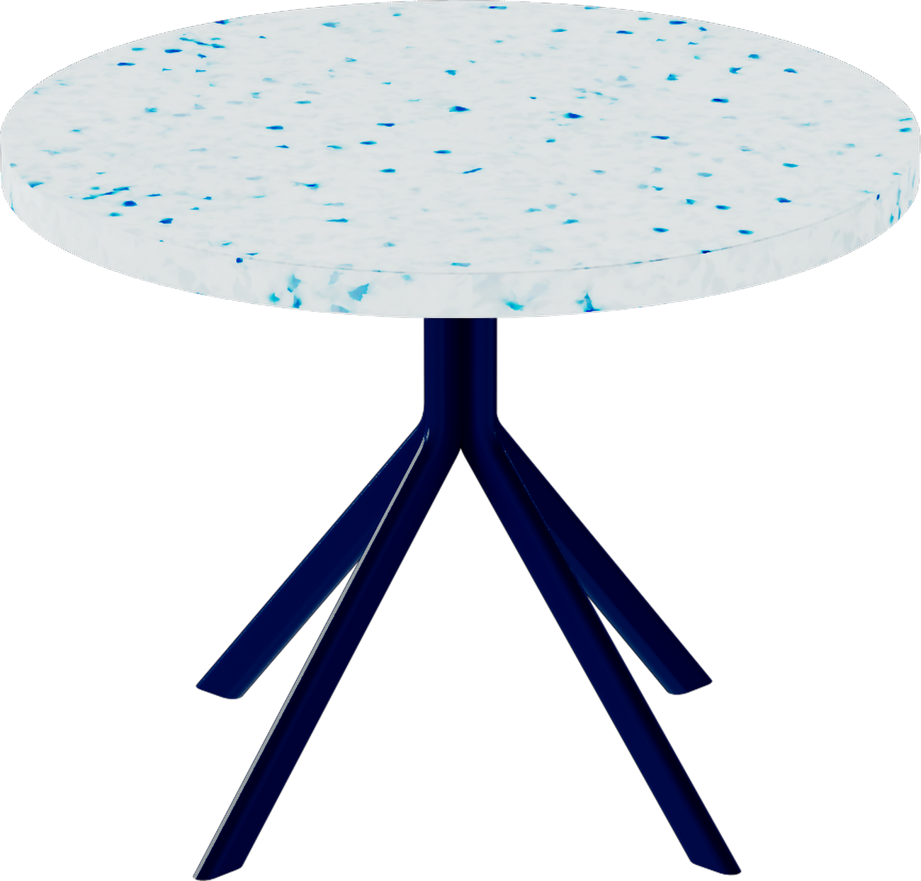 Quadro Side Table – 60cm Round – Navy / Blue Dapple
