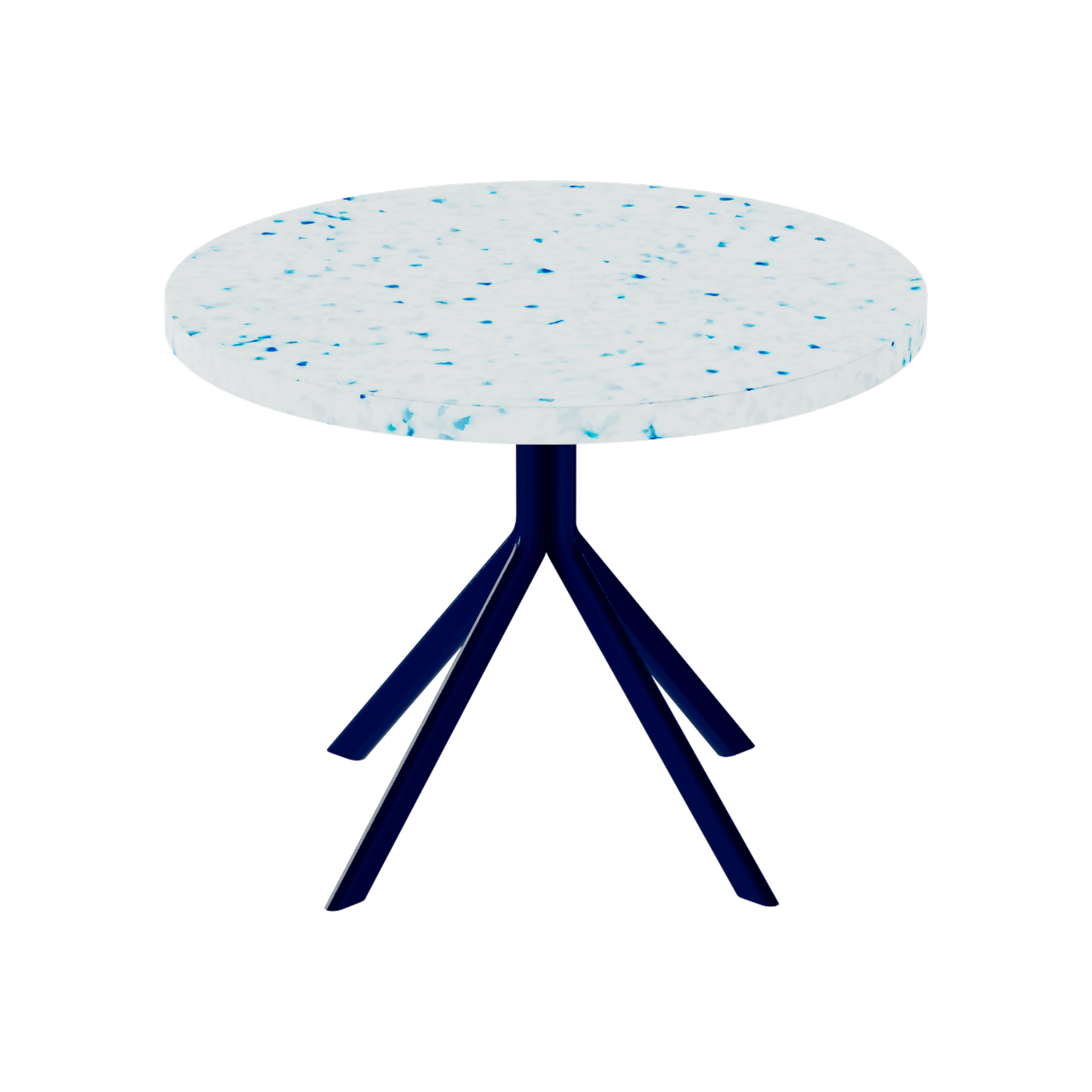 Quadro Side Table – 60cm Round – Navy / Blue Dapple