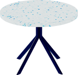Quadro Side Table – 60cm Round – Navy / Blue Dapple