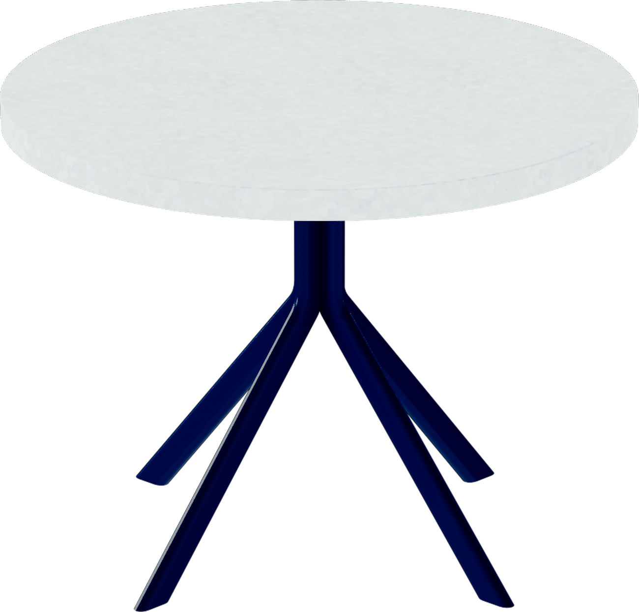 Quadro Side Table – 60cm Round – Navy / White Chalk Dapple