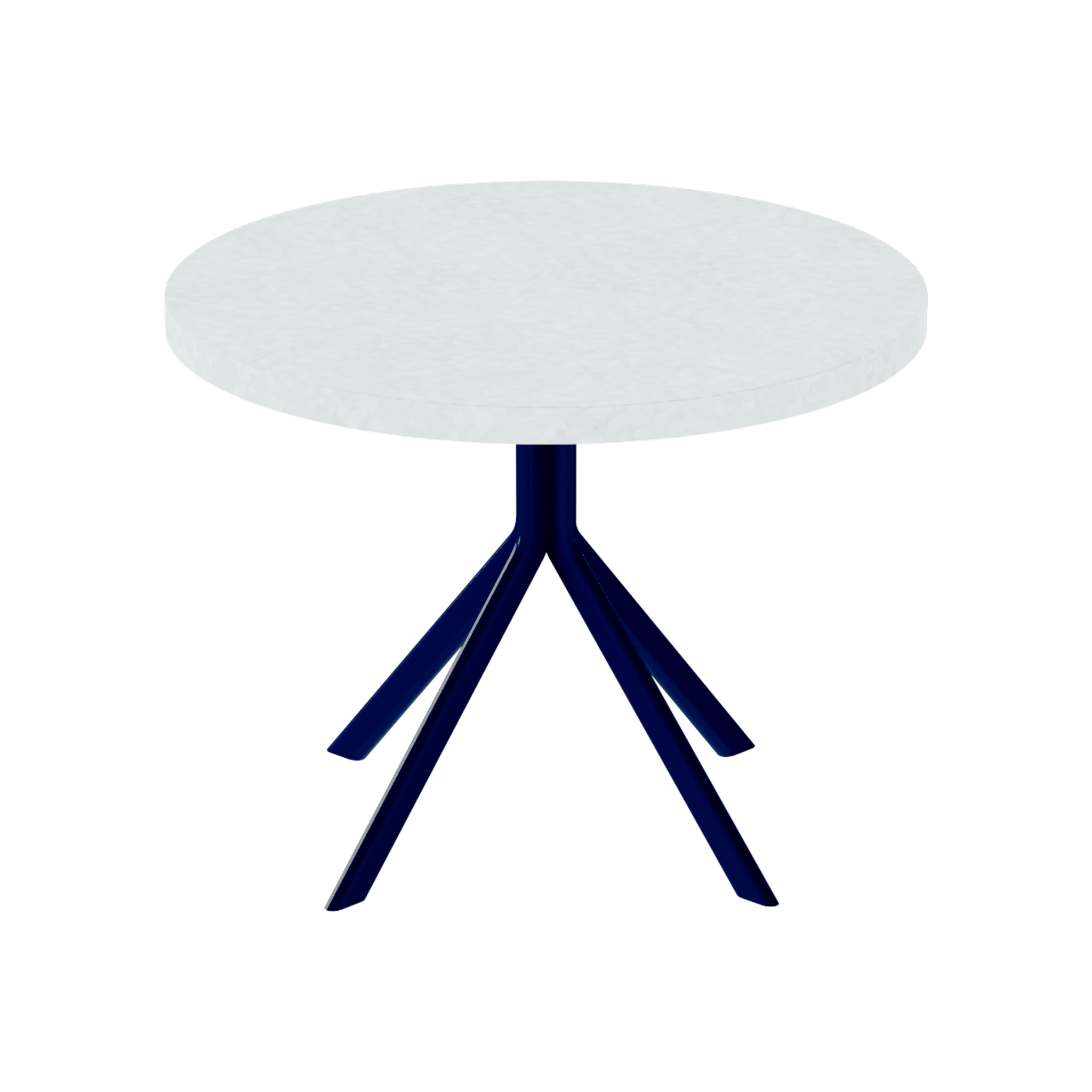 Quadro Side Table – 60cm Round – Navy / White Chalk Dapple
