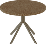 Quadro Side Table – 60cm Round – Taupe / Grano Natural