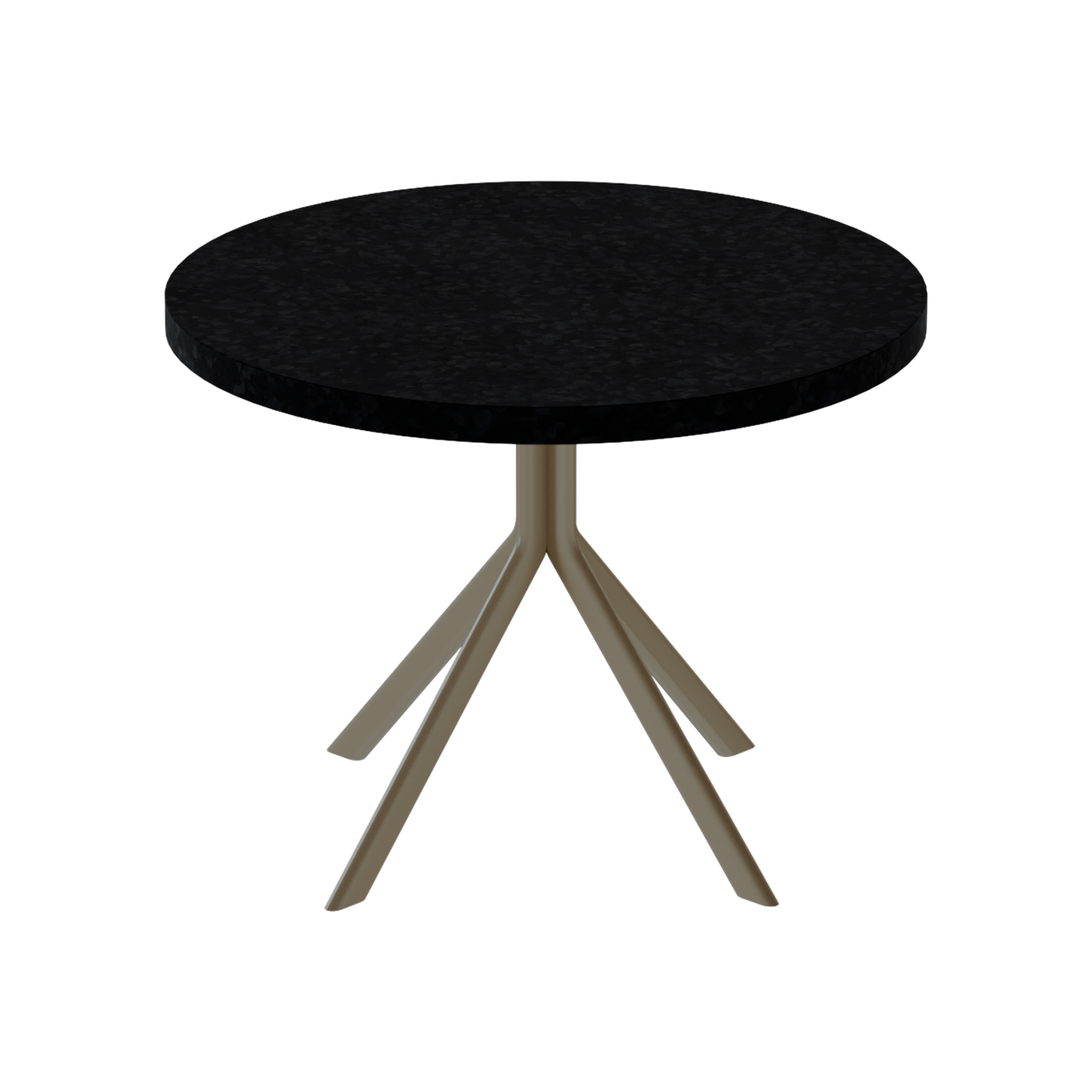 Quadro Side Table – 60cm Round – Taupe / Black Onyx Dapple