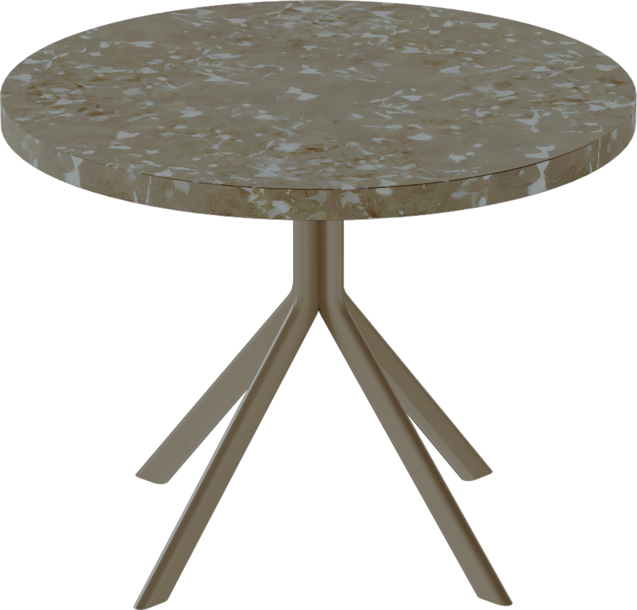 Quadro Side Table – 60cm Round – Taupe / Taupe Dapple