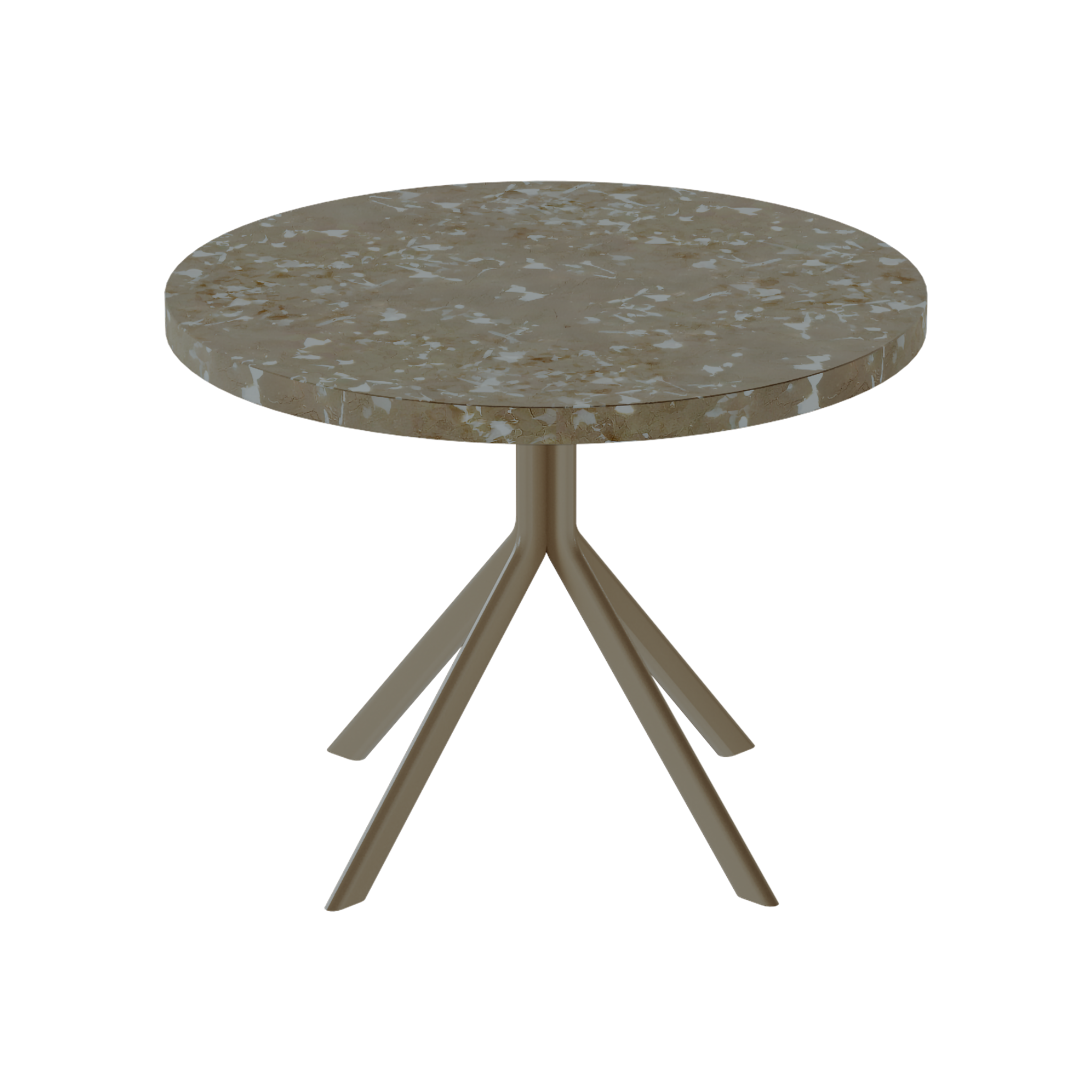 Quadro Side Table – 60cm Round – Taupe / Taupe Dapple