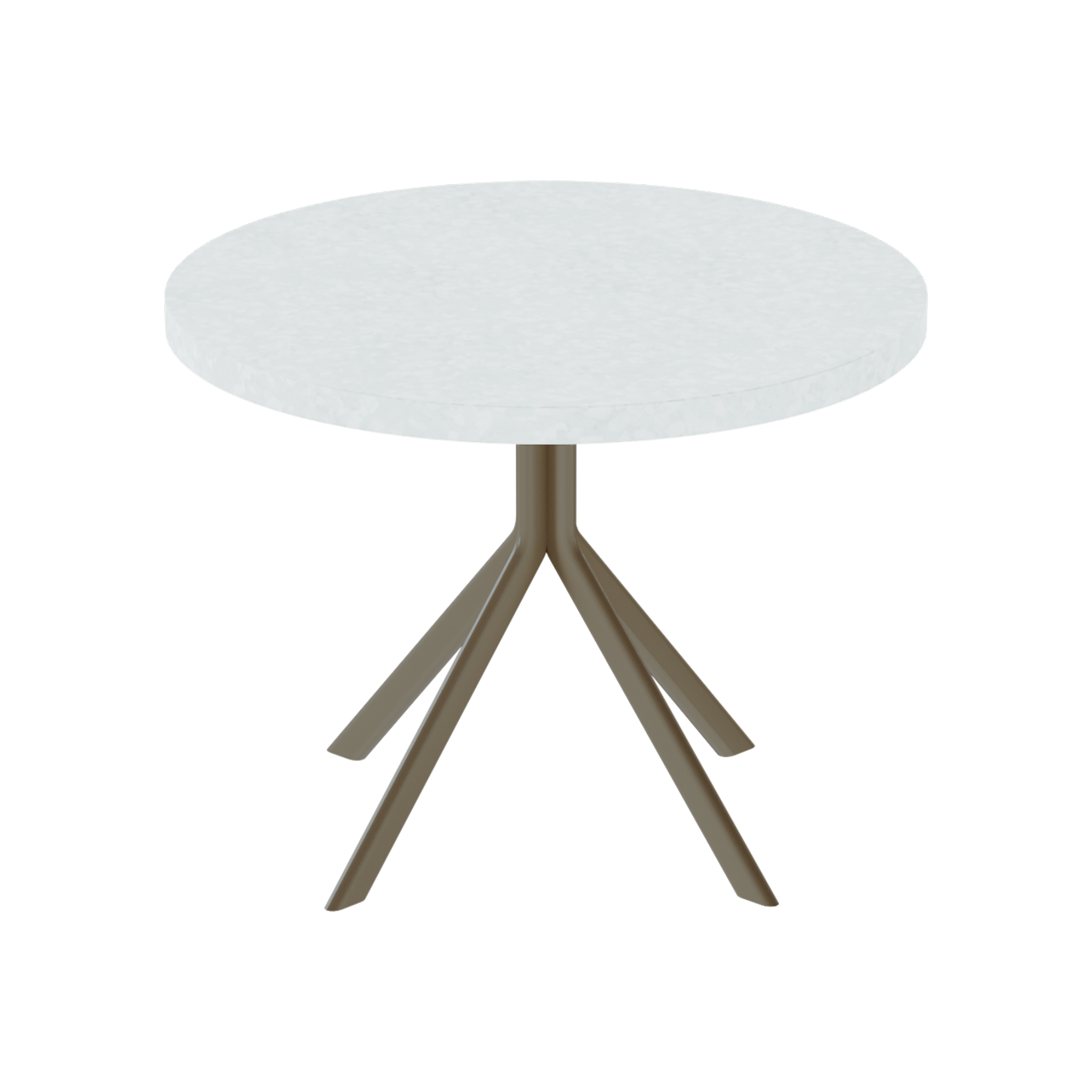 Quadro Side Table – 60cm Round – Taupe / White Chalk Dapple