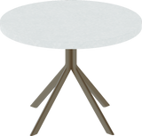 Quadro Side Table – 60cm Round – Taupe / White Chalk Dapple
