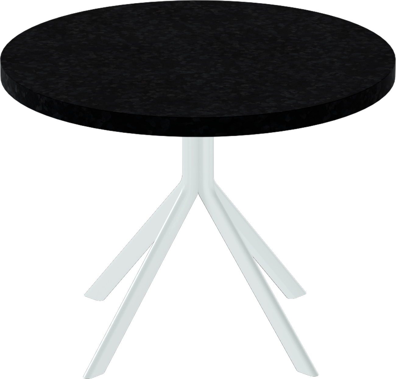 Quadro Side Table – 60cm Round – White / Black Onyx Dapple