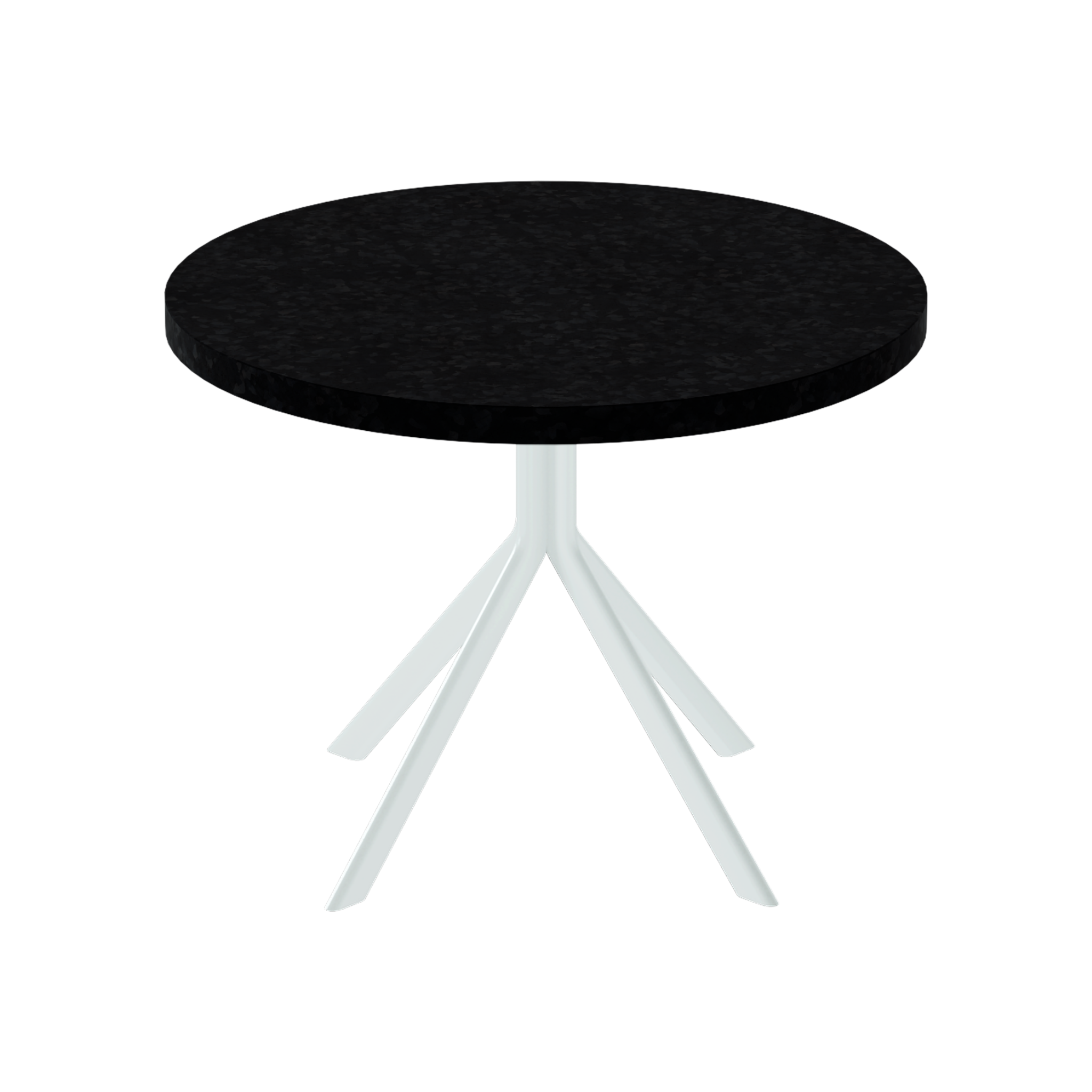 Quadro Side Table – 60cm Round – White / Black Onyx Dapple