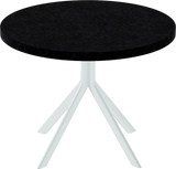 Quadro Side Table – 60cm Round – White / Black Onyx Dapple
