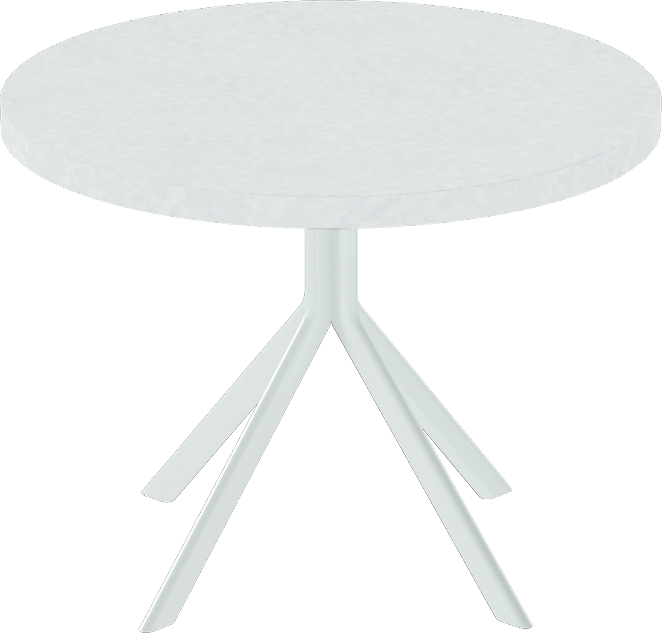 Quadro Side Table – 60cm Round – White / White Chalk Dapple