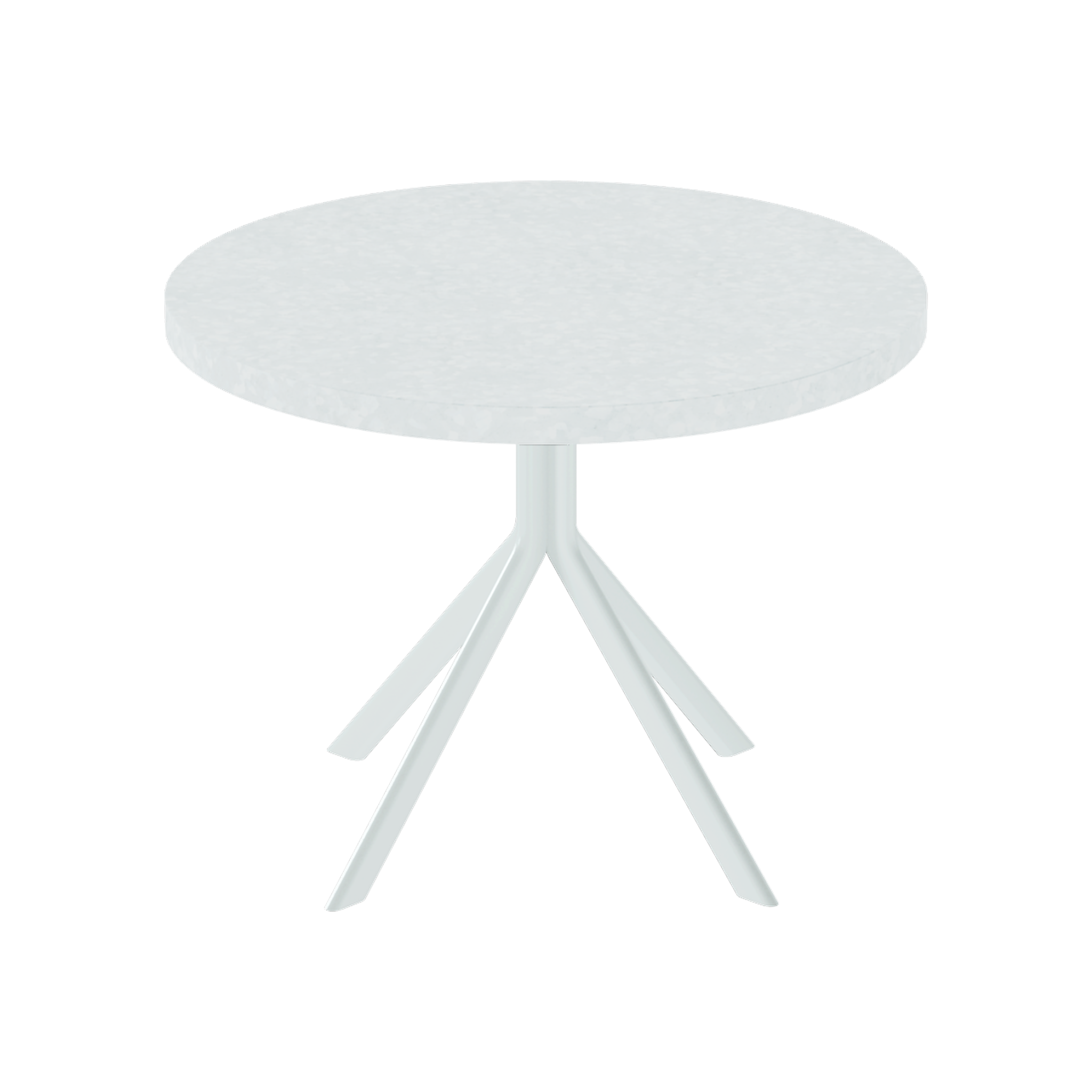 Quadro Side Table – 60cm Round – White / White Chalk Dapple
