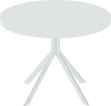Quadro Side Table – 60cm Round – White / White Chalk Dapple