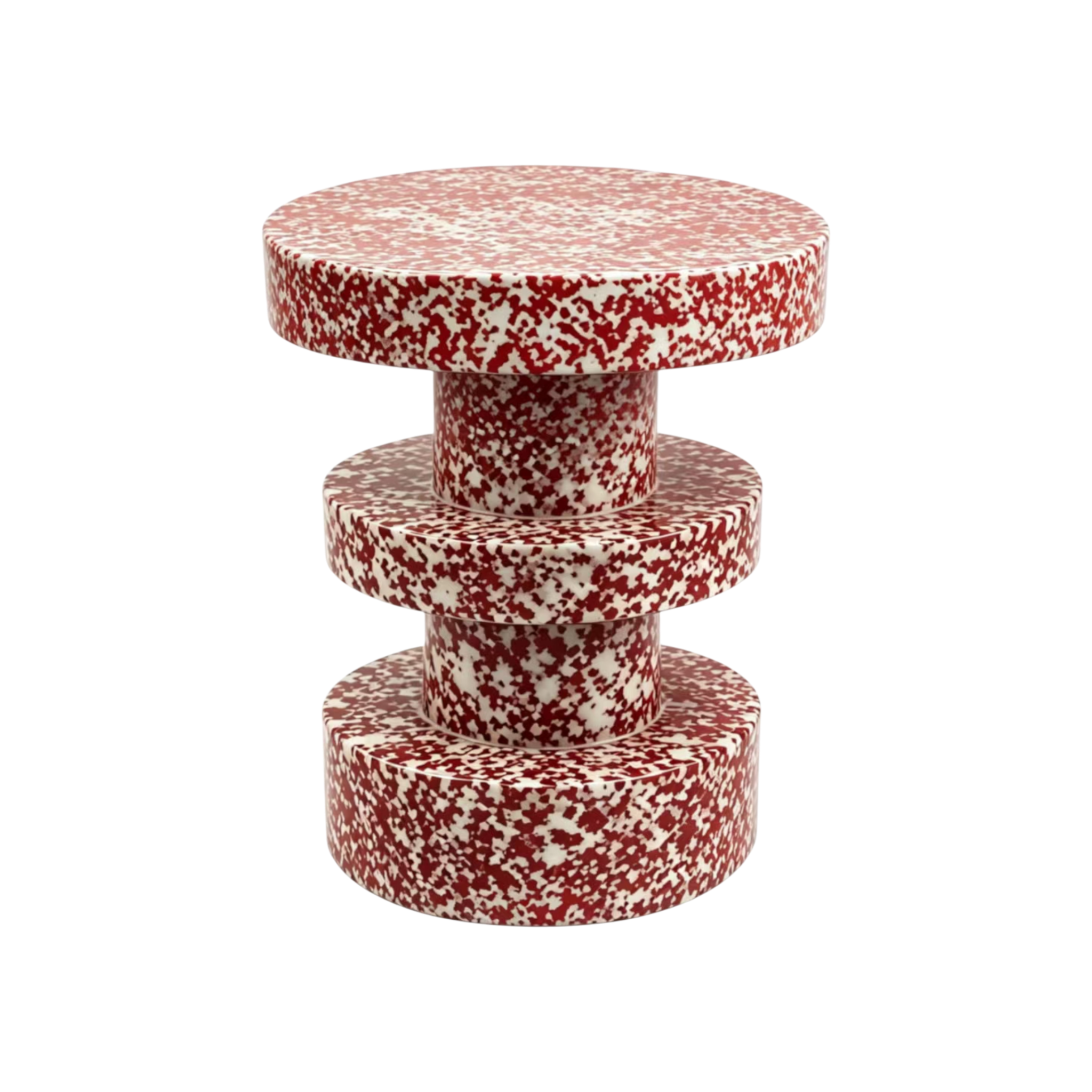 Rolo Outdoor Side Table – Red Speckle