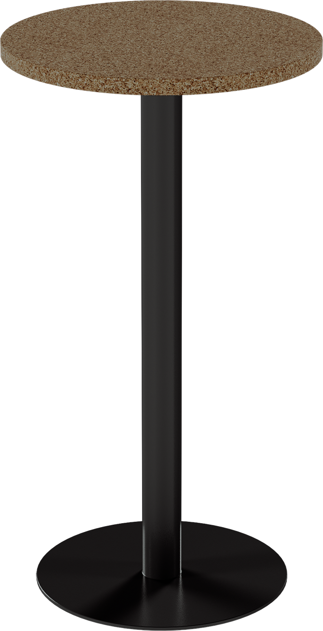Solis Bar Table – 60cm Round – Black / Grano Natural