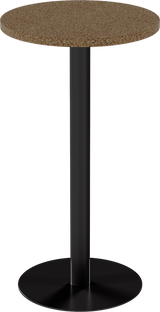 Solis Bar Table – 60cm Round – Black / Grano Natural
