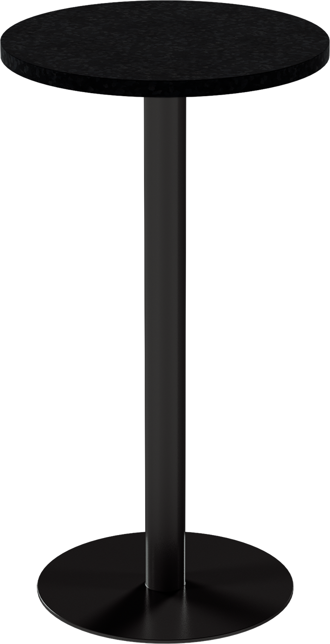 Solis Bar Table – 60cm Round – Black / Black Onyx Dapple