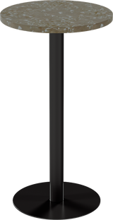 Solis Bar Table – 60cm Round – Black / Taupe Dapple