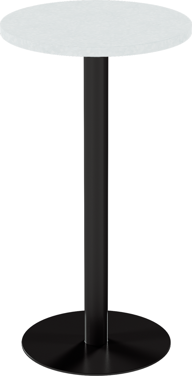 Solis Bar Table – 60cm Round – Black / White Chalk Dapple