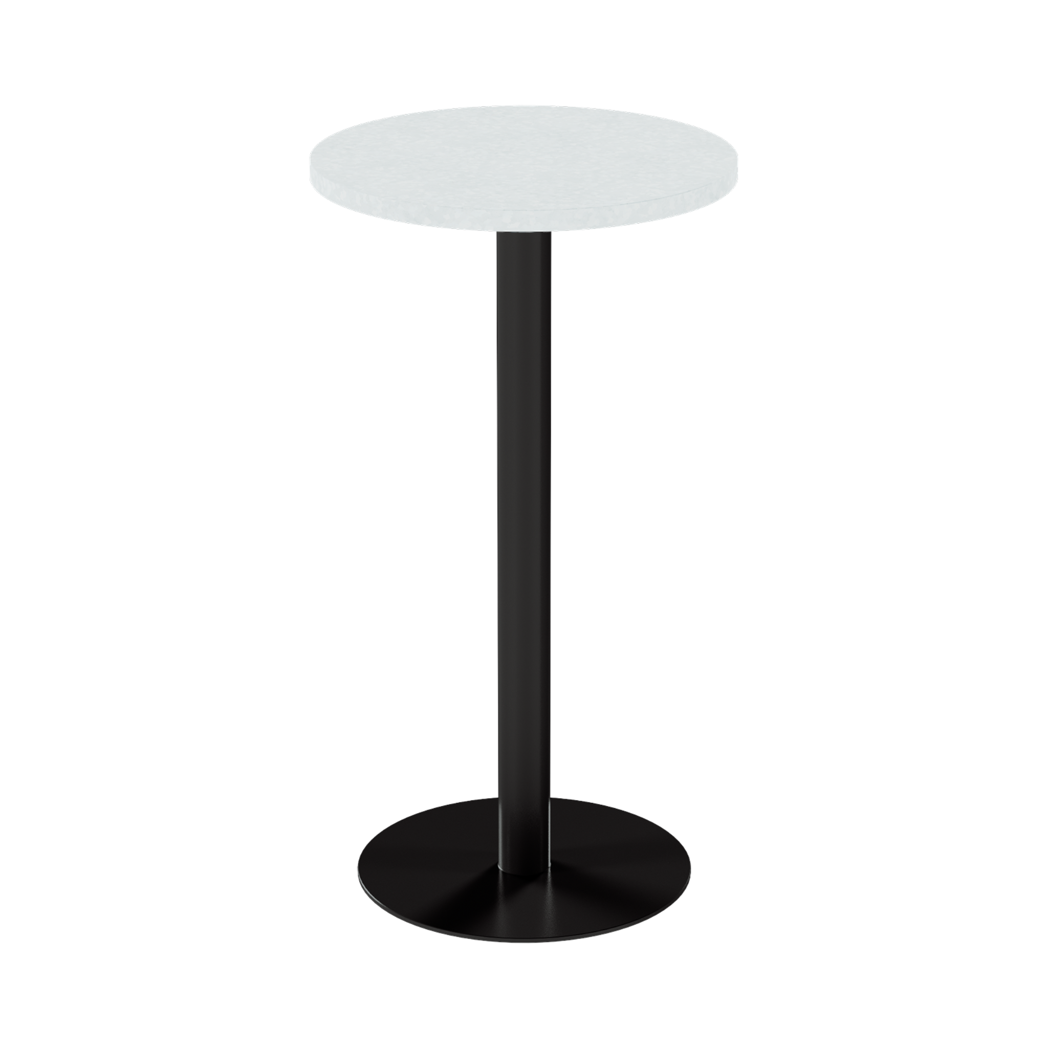 Solis Bar Table – 60cm Round – Black / White Chalk Dapple