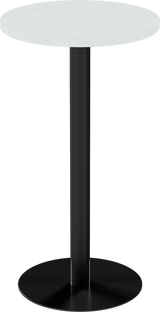 Solis Bar Table – 60cm Round – Black / White Chalk Dapple