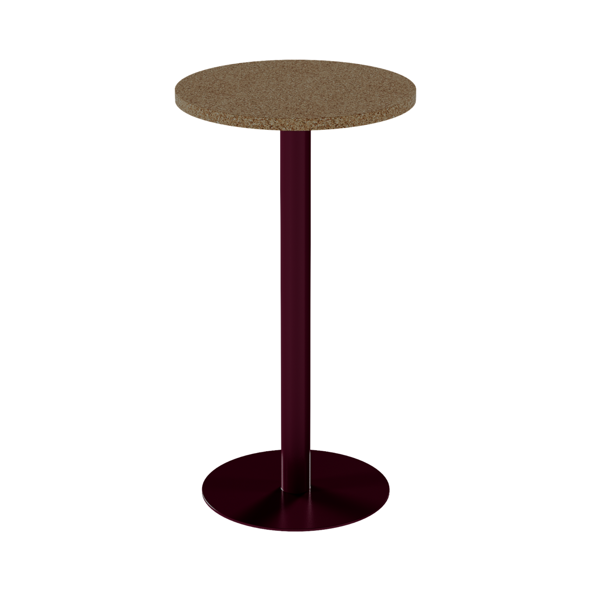Solis Bar Table – 60cm Round – Burgundy / Grano Natural