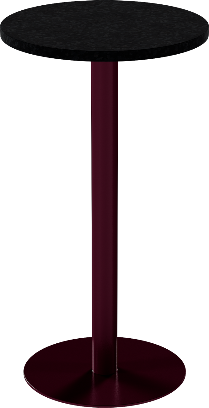Solis Bar Table – 60cm Round – Burgundy / Black Onyx Dapple