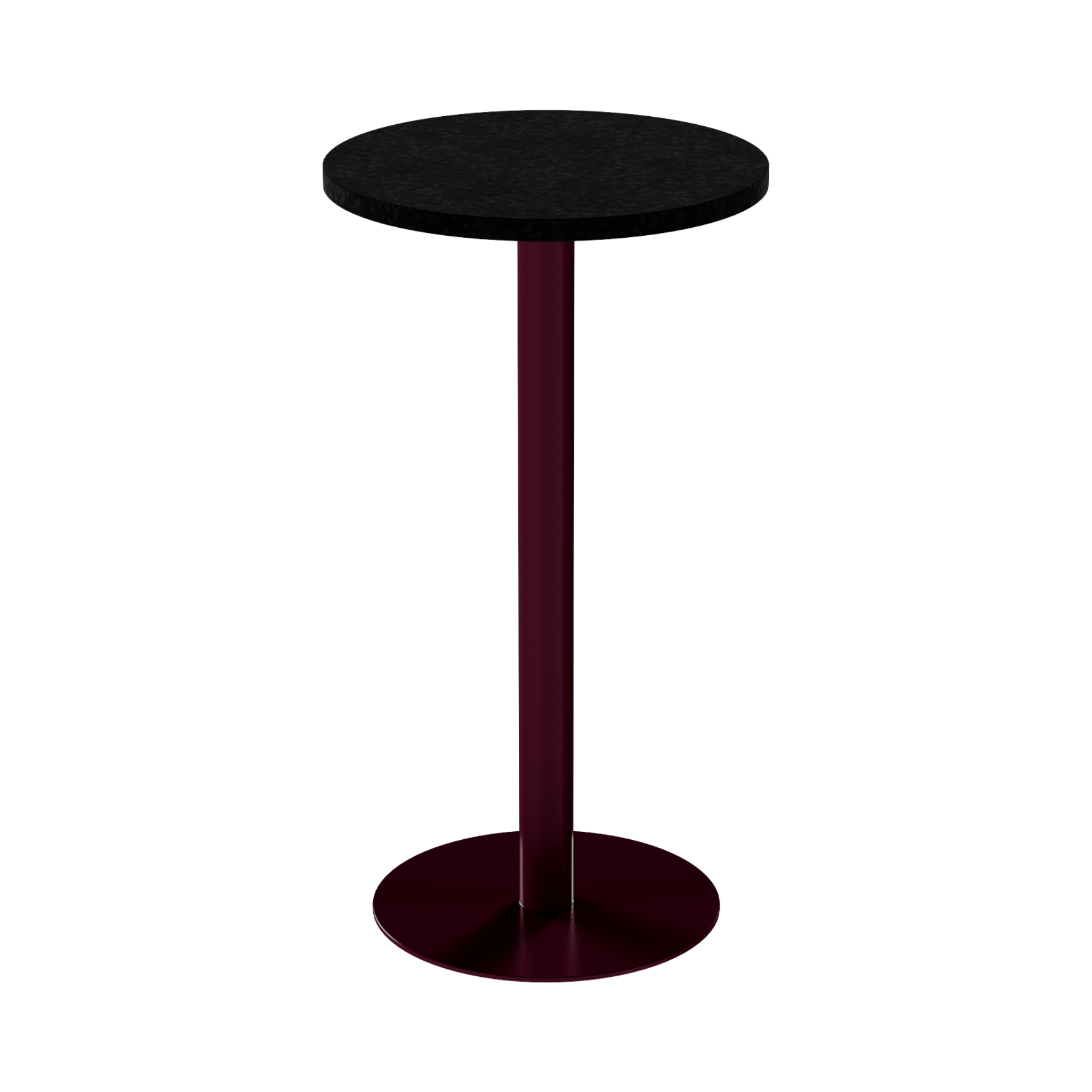 Solis Bar Table – 60cm Round – Burgundy / Black Onyx Dapple