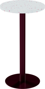 Solis Bar Table – 60cm Round – Burgundy / Red Dapple