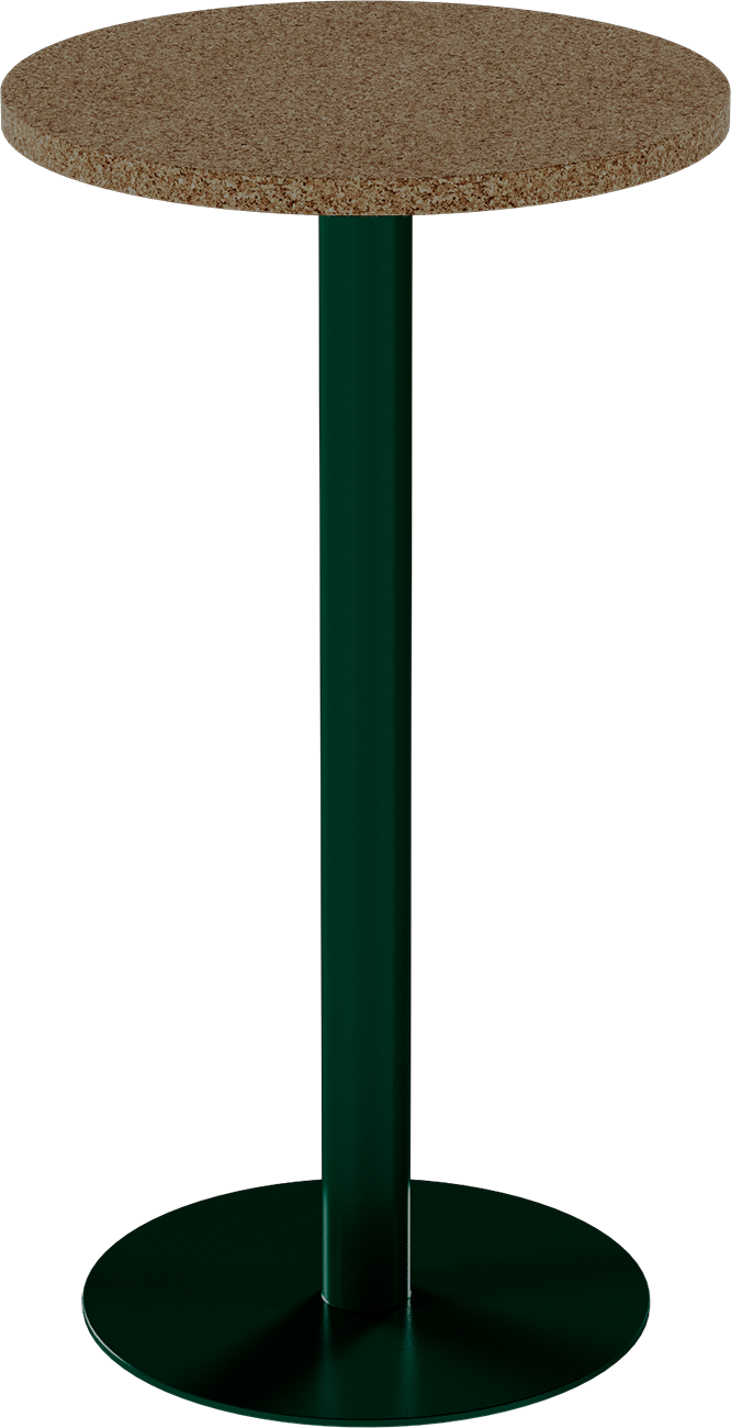 Solis Bar Table – 60cm Round – Green / Grano Natural