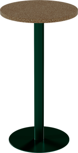 Solis Bar Table – 60cm Round – Green / Grano Natural