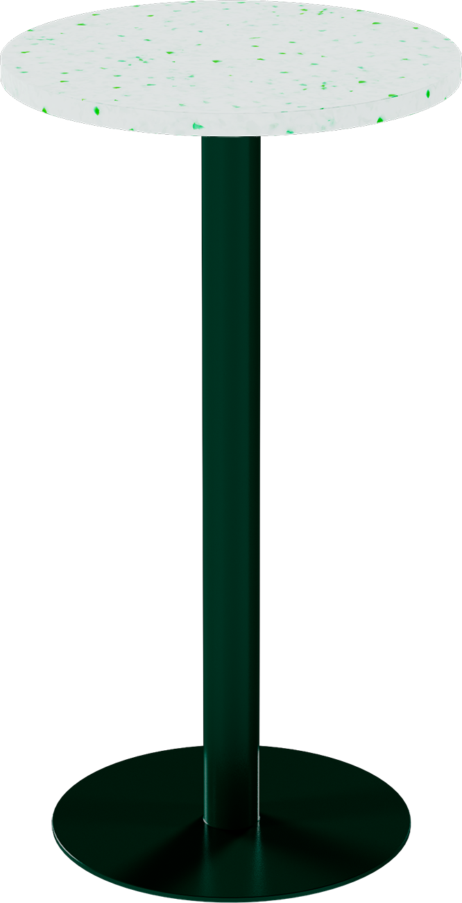 Solis Bar Table – 60cm Round – Green / Green Dapple