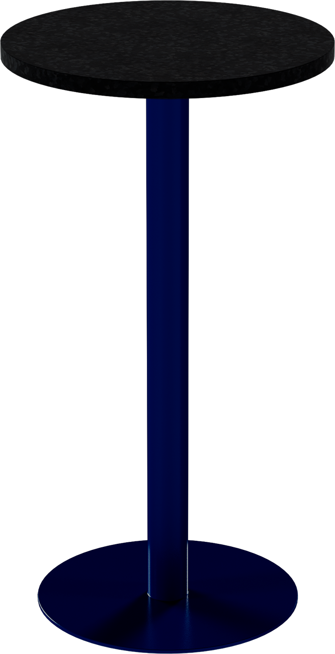 Solis Bar Table – 60cm Round – Navy / Black Onyx Dapple