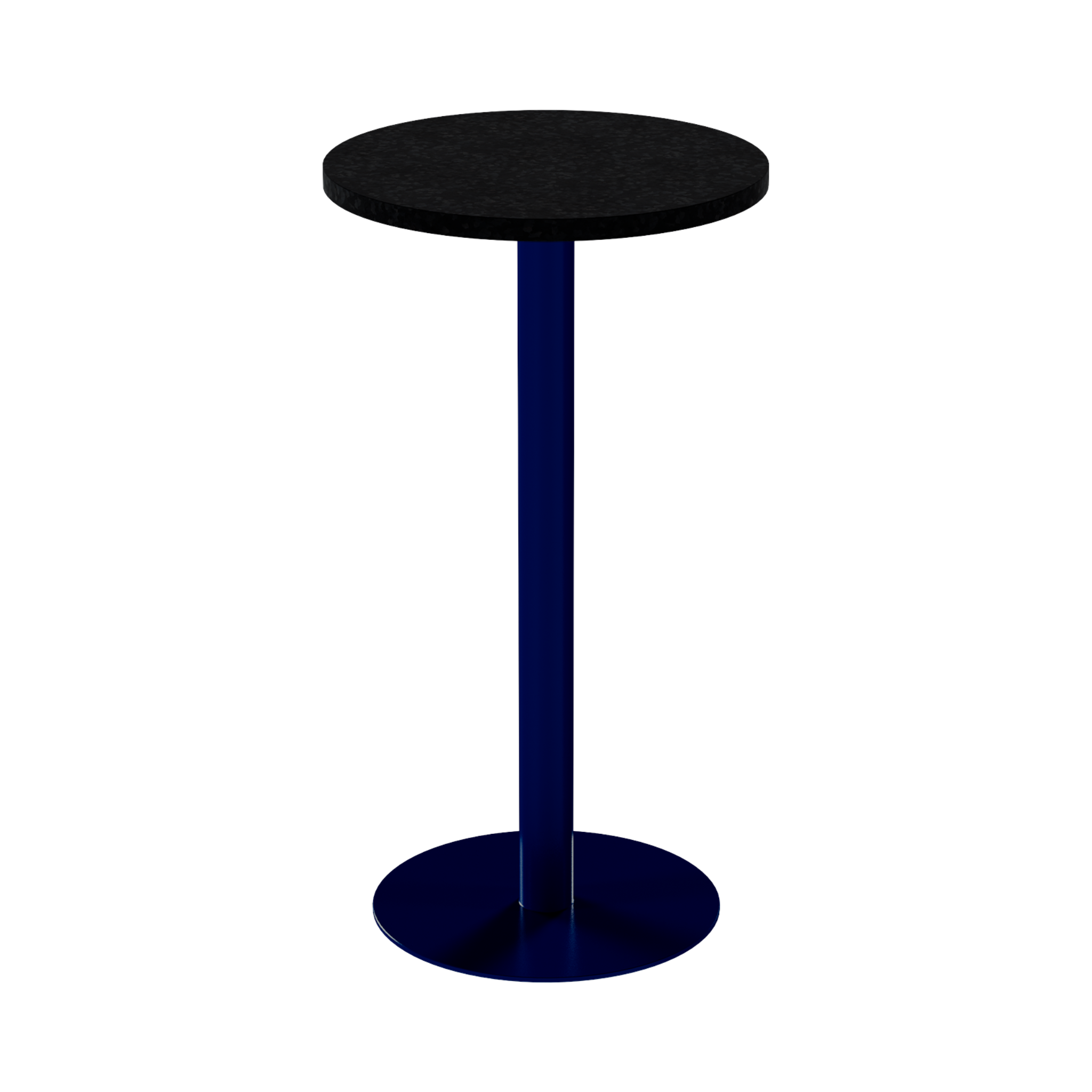 Solis Bar Table – 60cm Round – Navy / Black Onyx Dapple